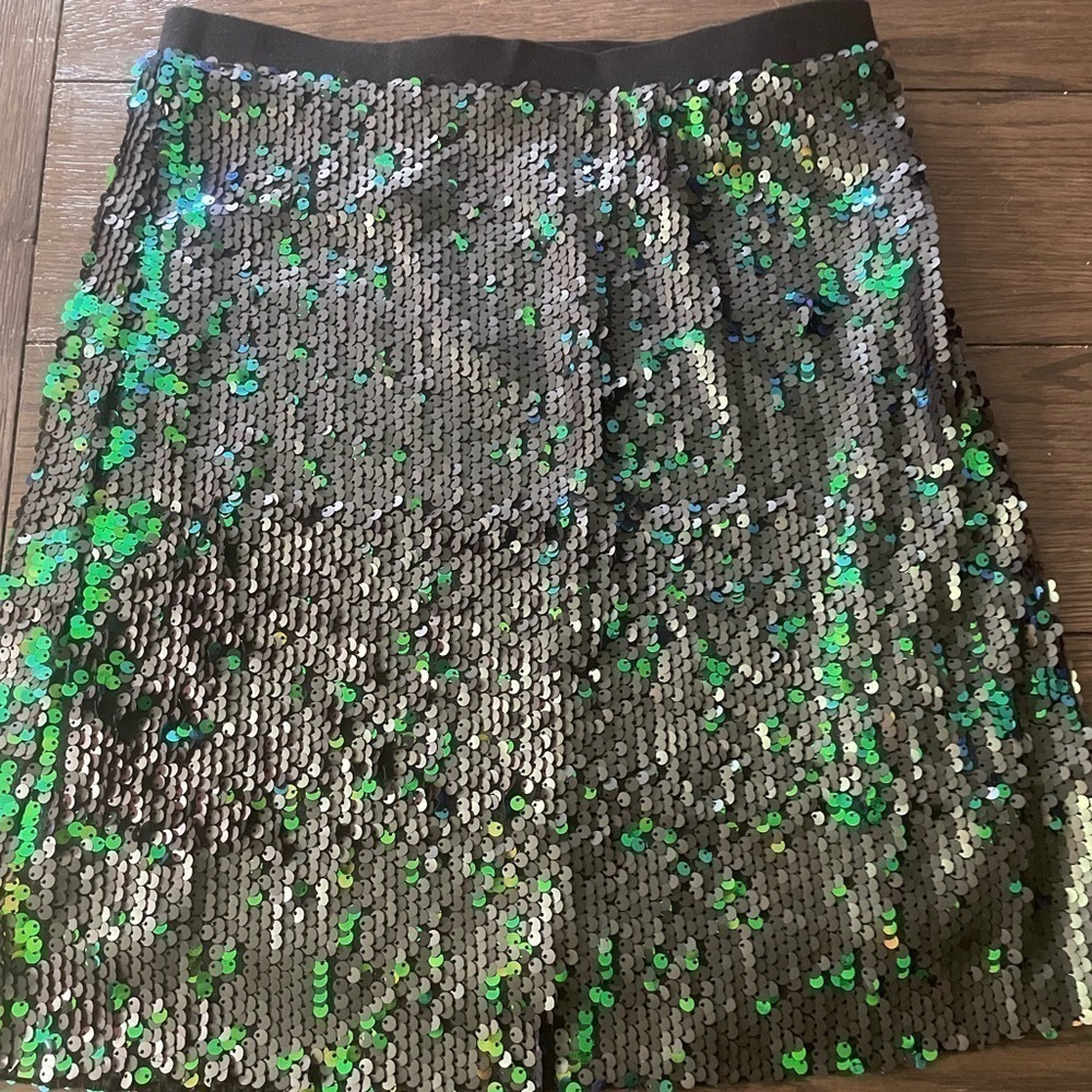 Lucy Paris Green & black Sequin mermaid scales skirt - Picture 4 of 15